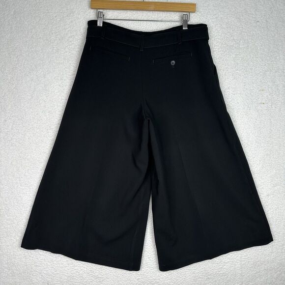 Maeve Anthropologie Tie-Waist Culottes Pants Wide‎ Leg Womens Sz 6 Black Cropped - Picture 11 of 15